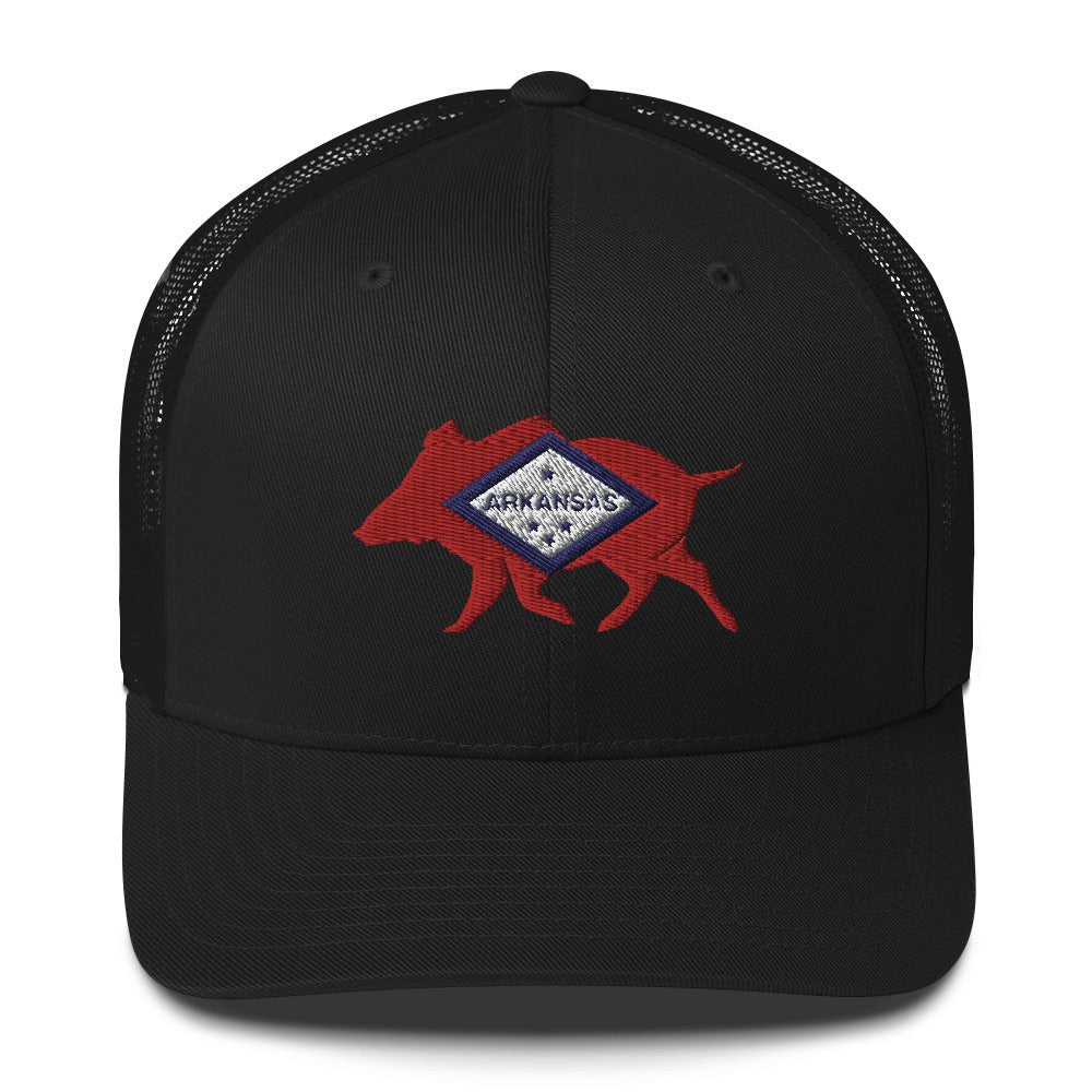 Arkansas Boar Embroidered Trucker Cap - Wilding Life