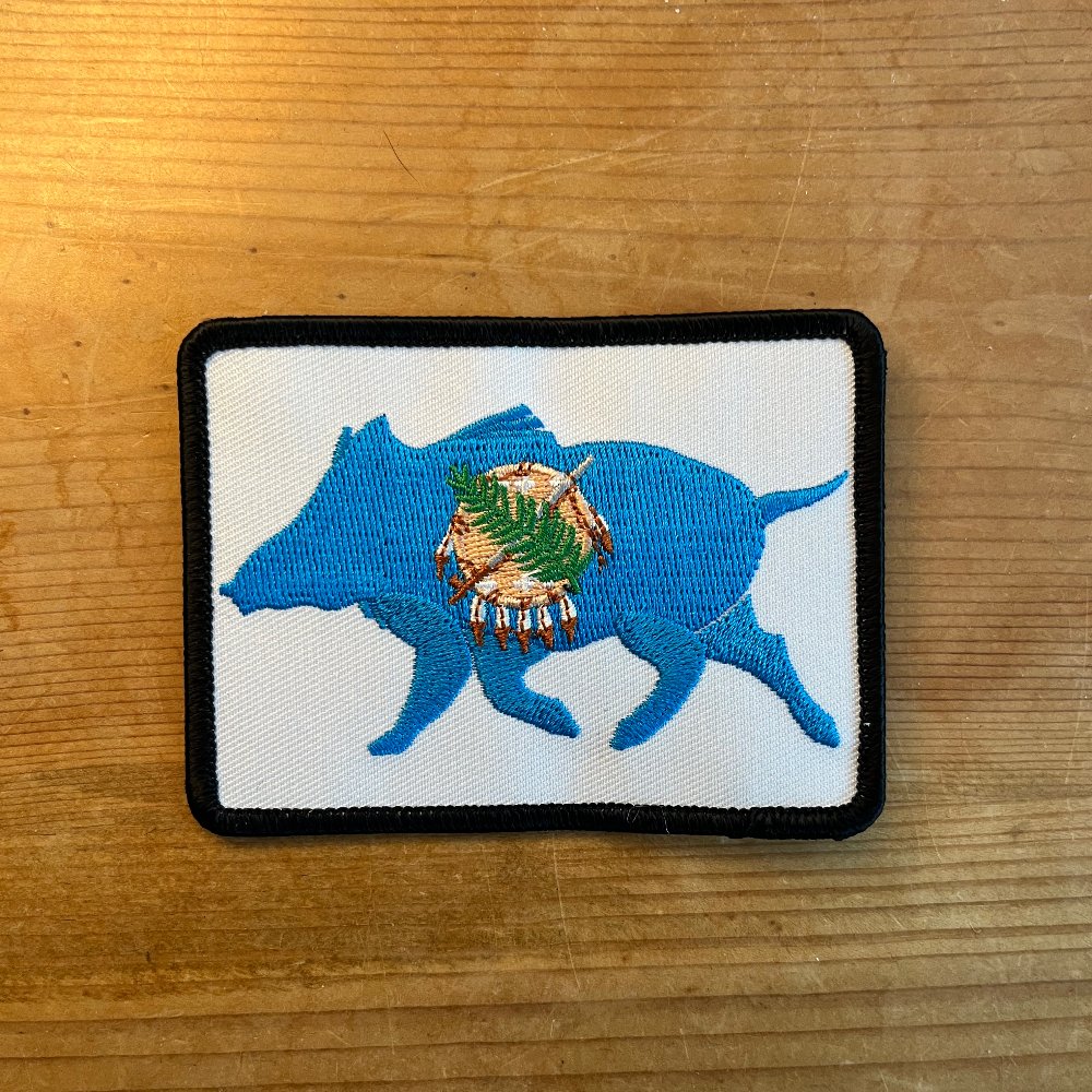 Oklahoma Boar Embroidered Patch - Wilding Life