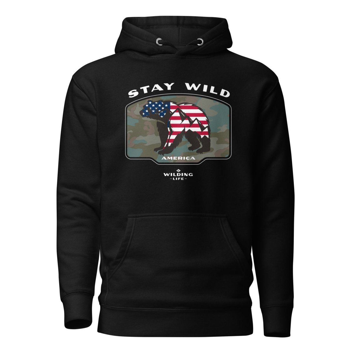 Stay Wild America Mountain Bear Hoodie - Wilding Life
