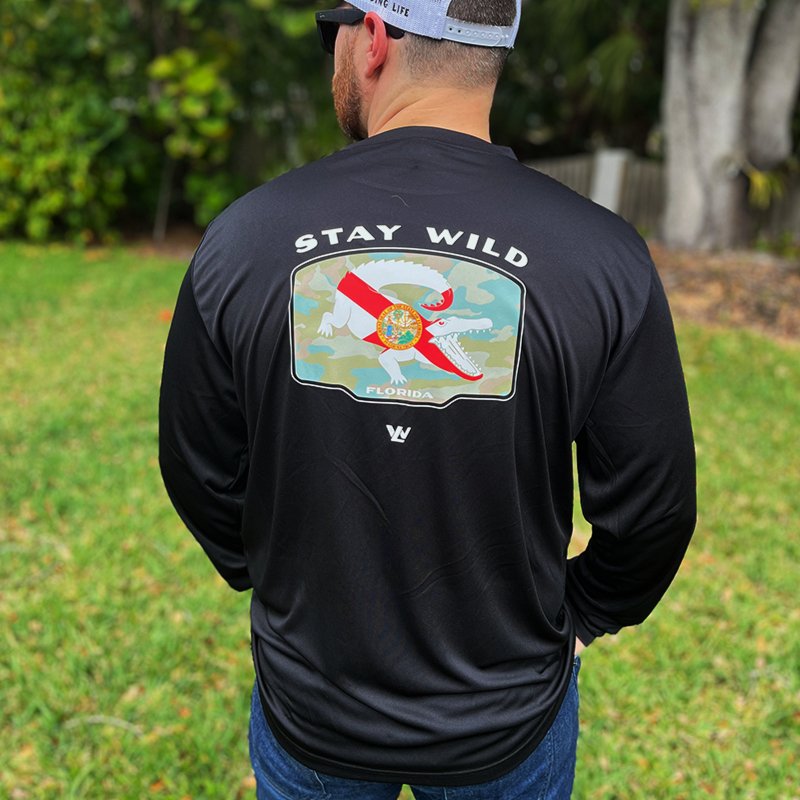 Stay Wild Florida Long Sleeve Performance Tee - gator Edition - Wilding Life