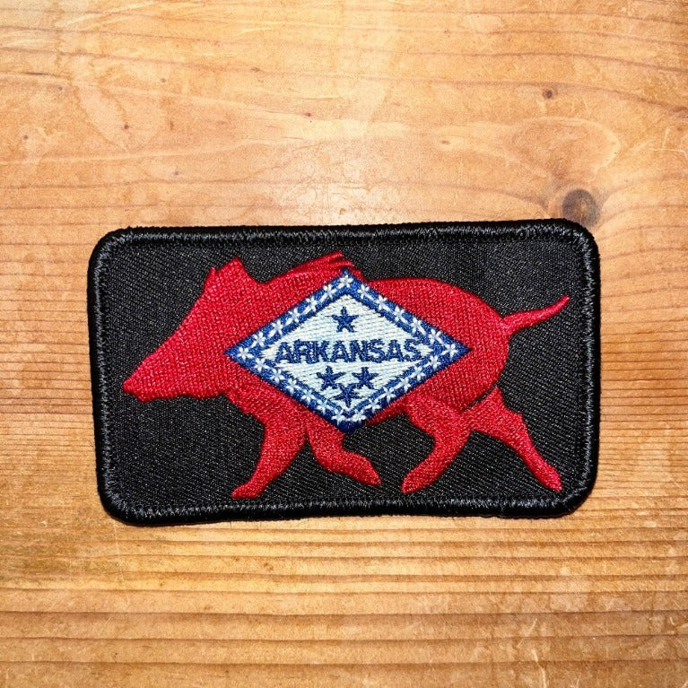 Arkansas Boar Embroidered Patch - Wilding Life