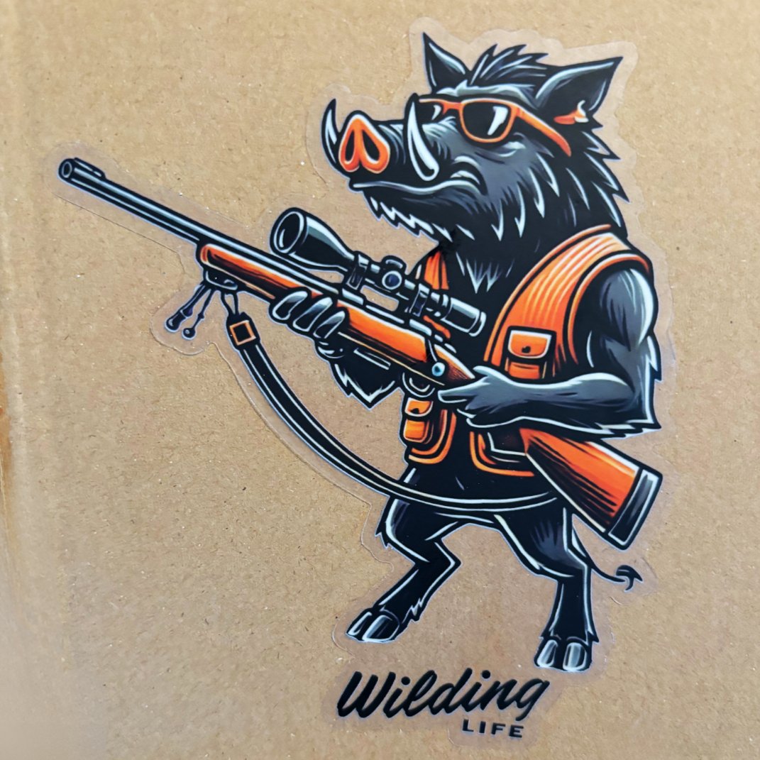 Boar Hunter Clear Cut Decal - Wilding Life