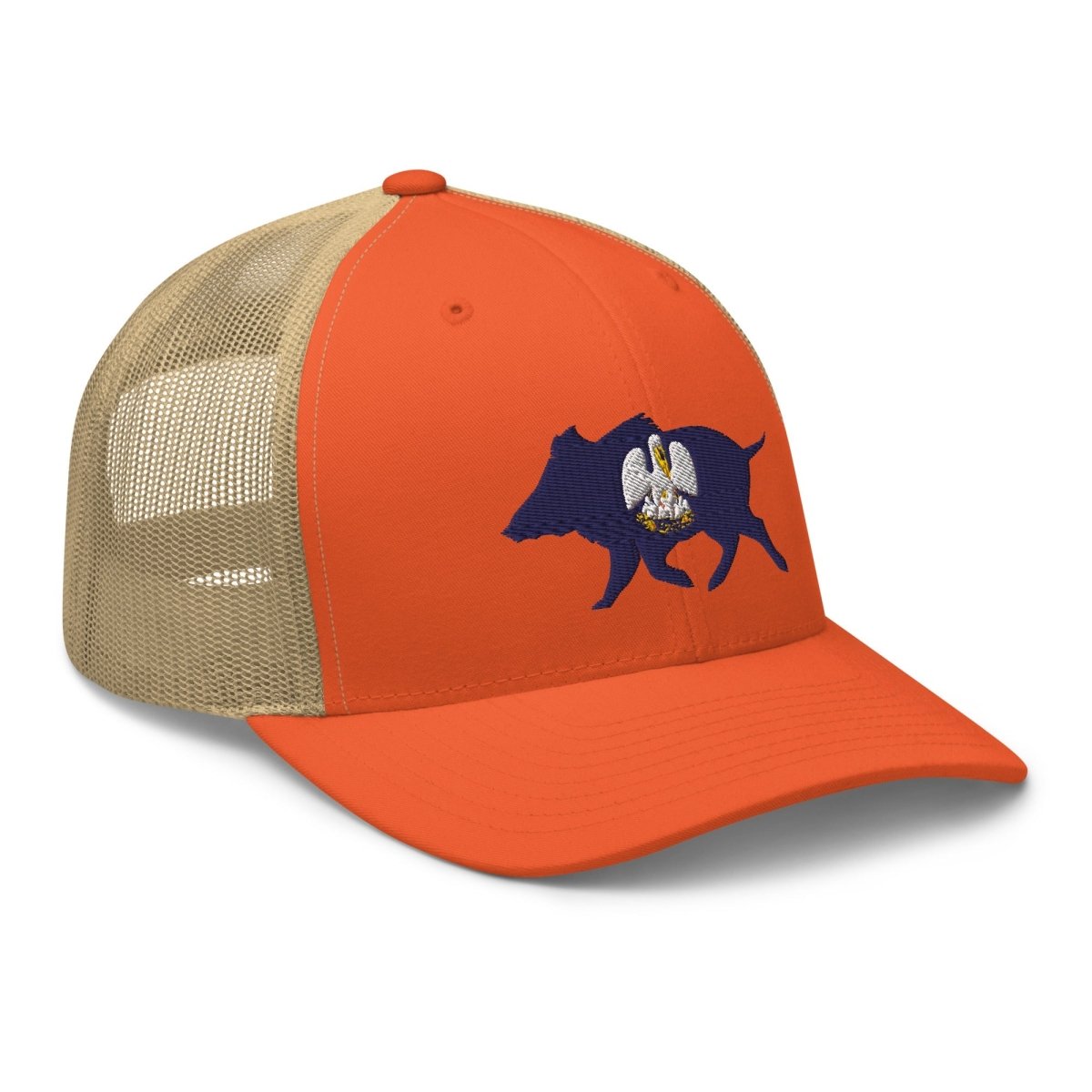Louisiana Boar Embroidered Trucker Cap - Wilding Life