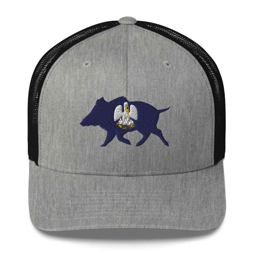Louisiana Boar Embroidered Trucker Cap - Wilding Life
