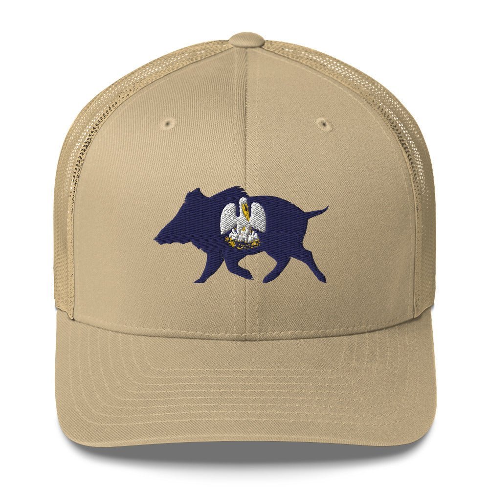 Louisiana Boar Embroidered Trucker Cap - Wilding Life
