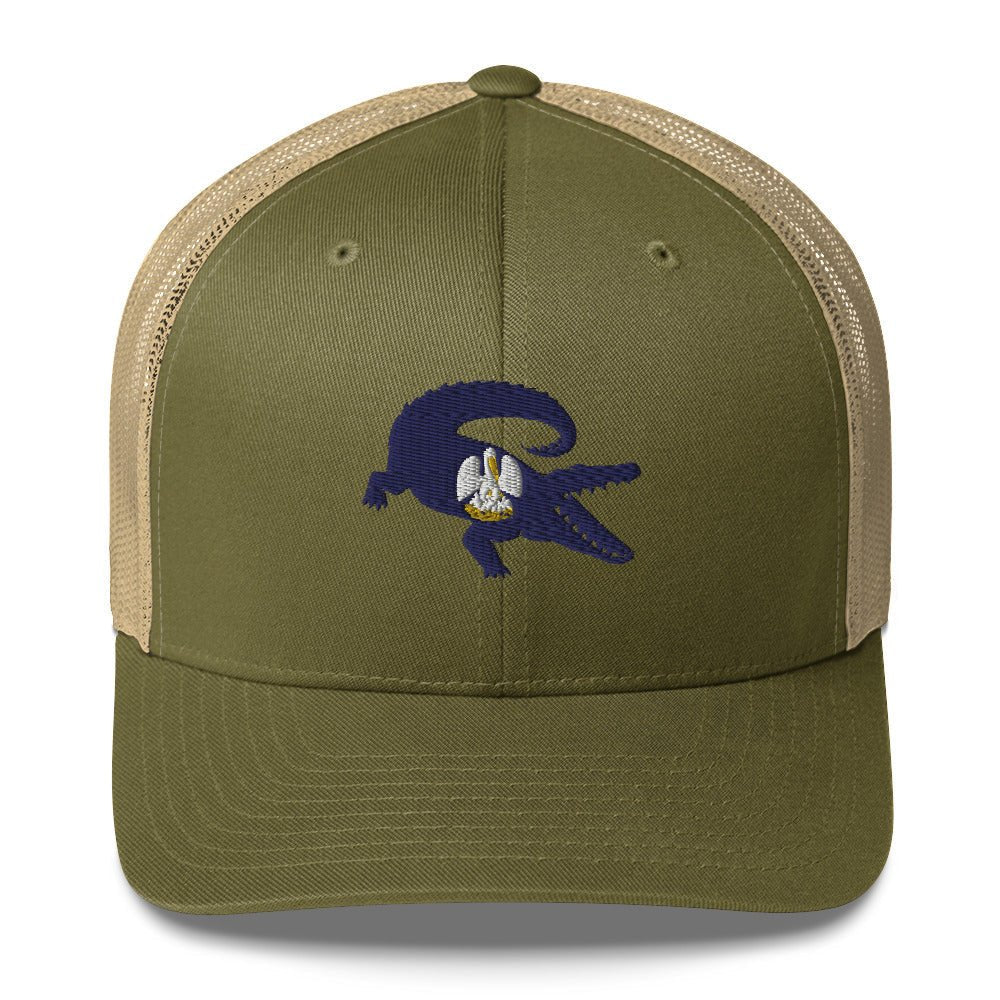 Louisiana Gator Embroidered Trucker Cap - Wilding Life