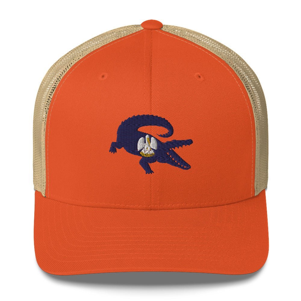 Louisiana Gator Embroidered Trucker Cap - Wilding Life