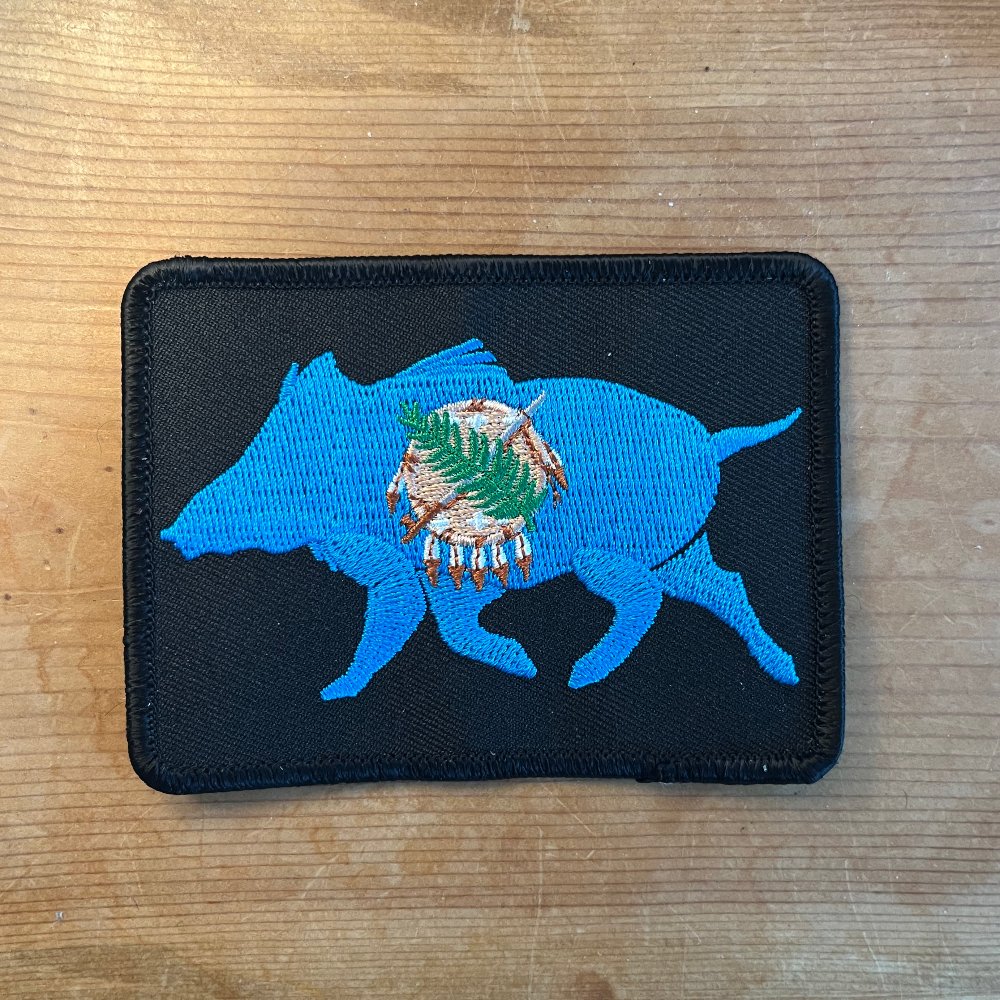 Oklahoma Boar Embroidered Patch - Wilding Life