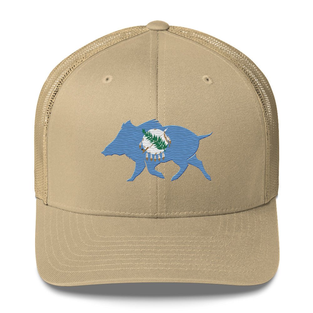 Oklahoma Boar Embroidered Trucker Cap - Wilding Life