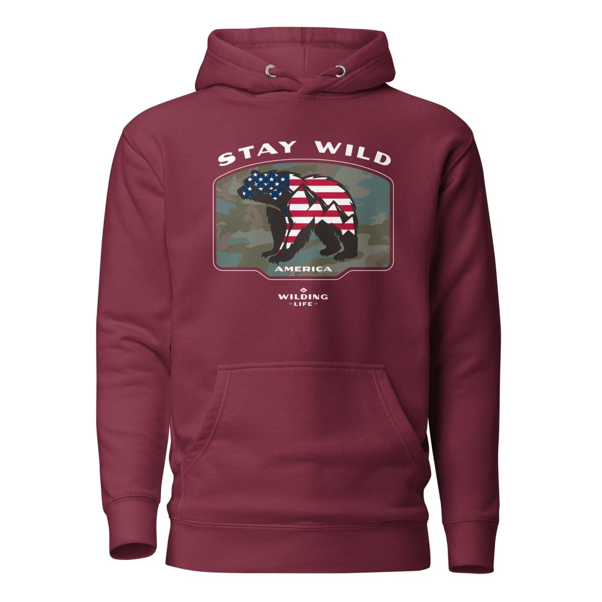 Stay Wild America Mountain Bear Hoodie - Wilding Life