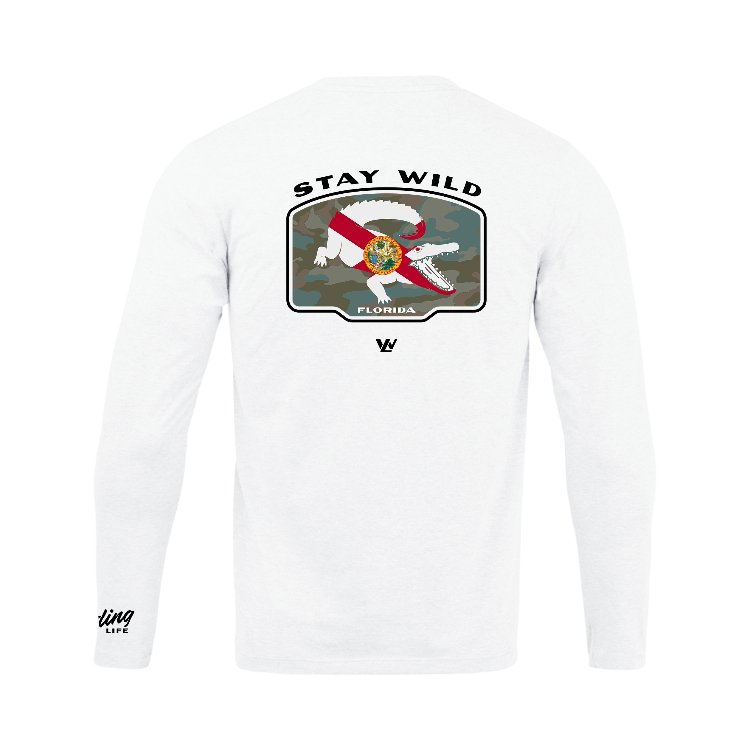 Stay Wild Florida Gator Long Sleeve Technical Tee - UPF 50+ - Wilding Life