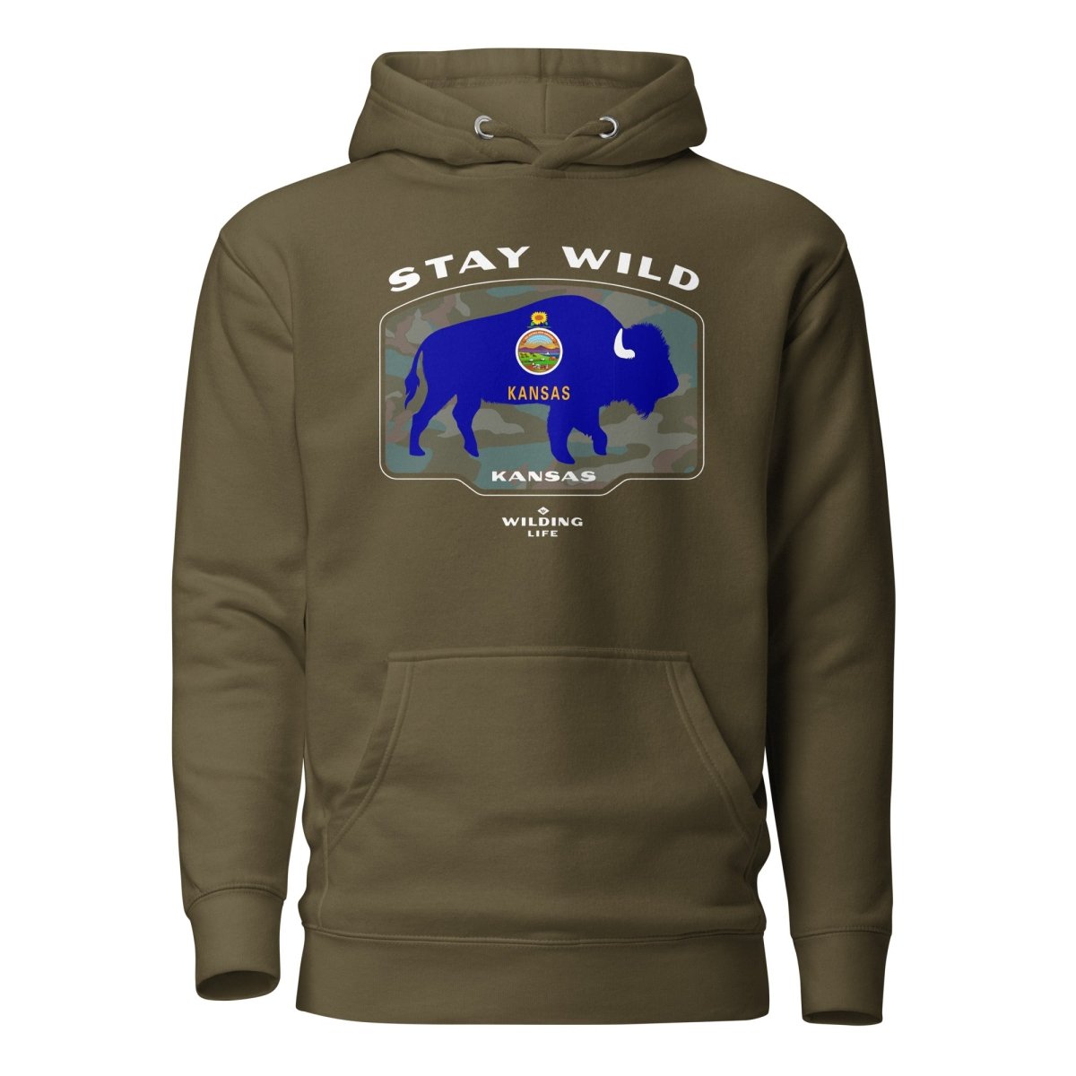 Stay Wild Kansas Bison Hoodie - Wilding Life