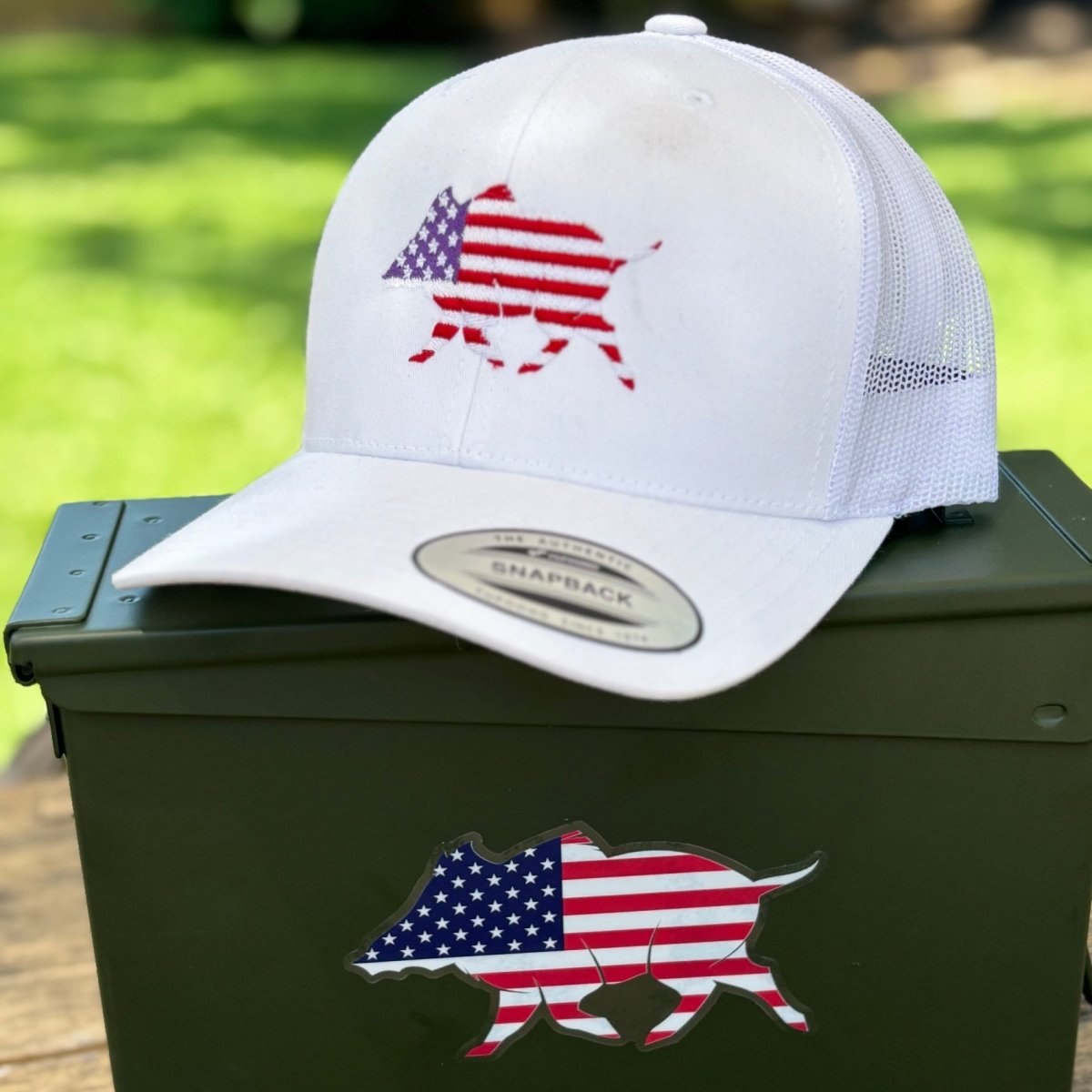 U.S.A. Boar Embroidered Trucker Cap - Wilding Life