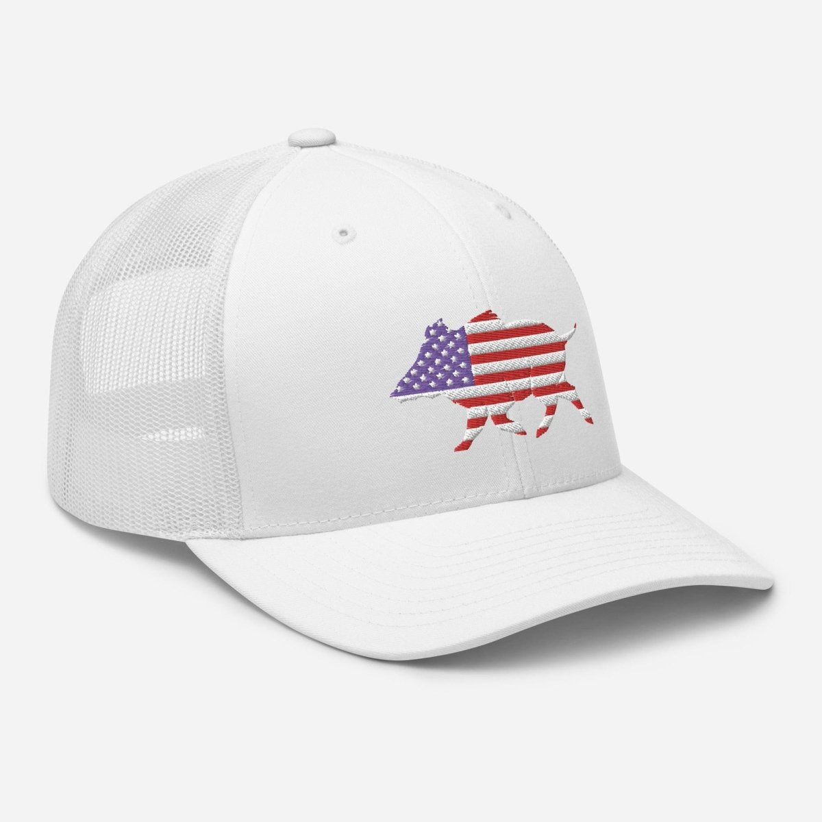 U.S.A. Boar Embroidered Trucker Cap - Wilding Life