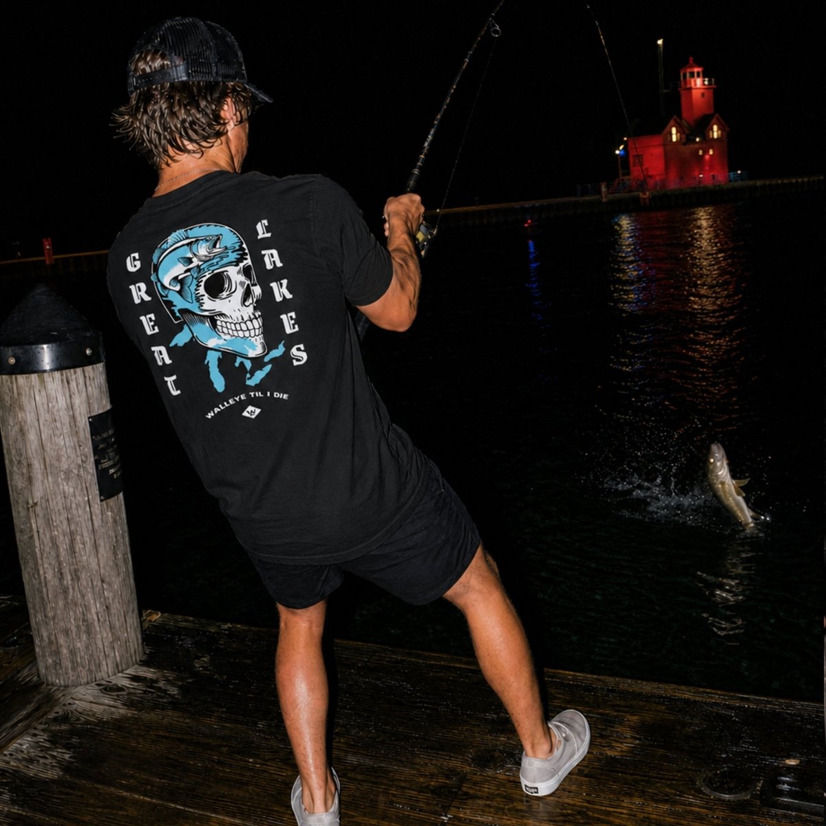 Walleye Till I Die Great Lakes Pocket Tee - Wilding Life
