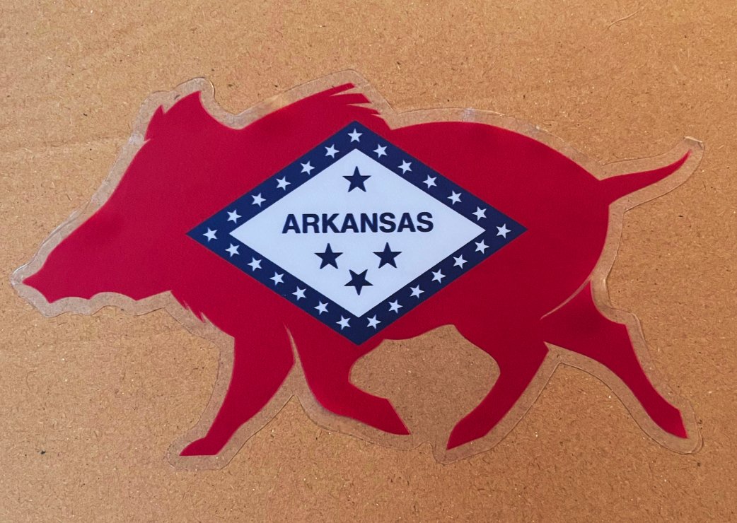 Arkansas Boar Clear Cut Decal - Wilding Life