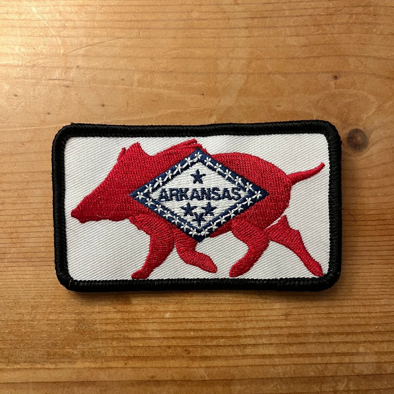Arkansas Boar Embroidered Patch - Wilding Life