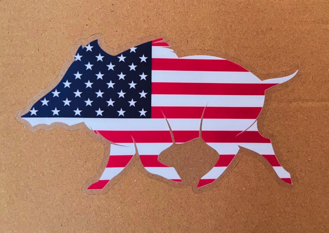 U.S.A. Boar Clear Cut Decal - Wilding Life